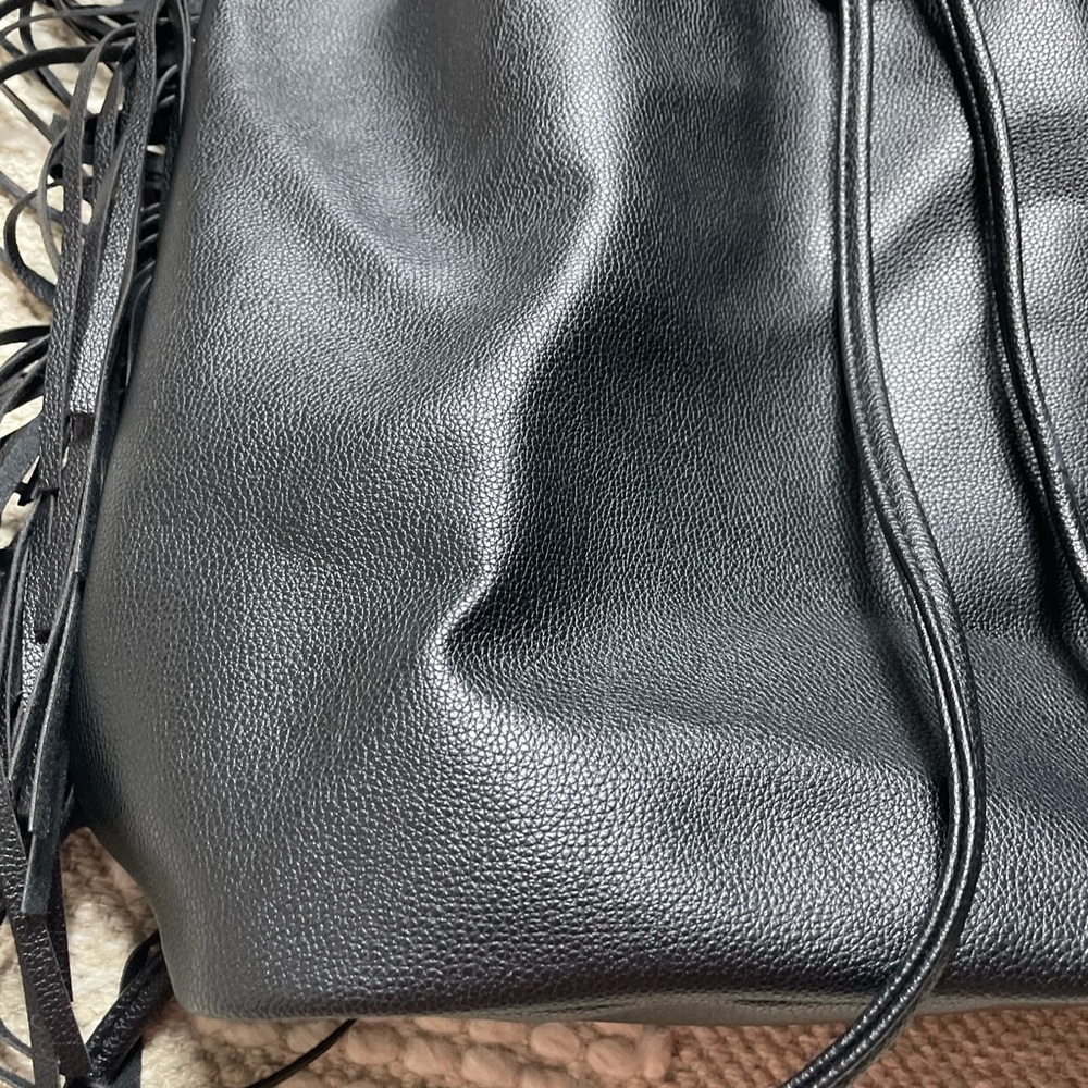 Victoria’s Secret Black Pleather Fringe Backpack - Picture 8 of 9
